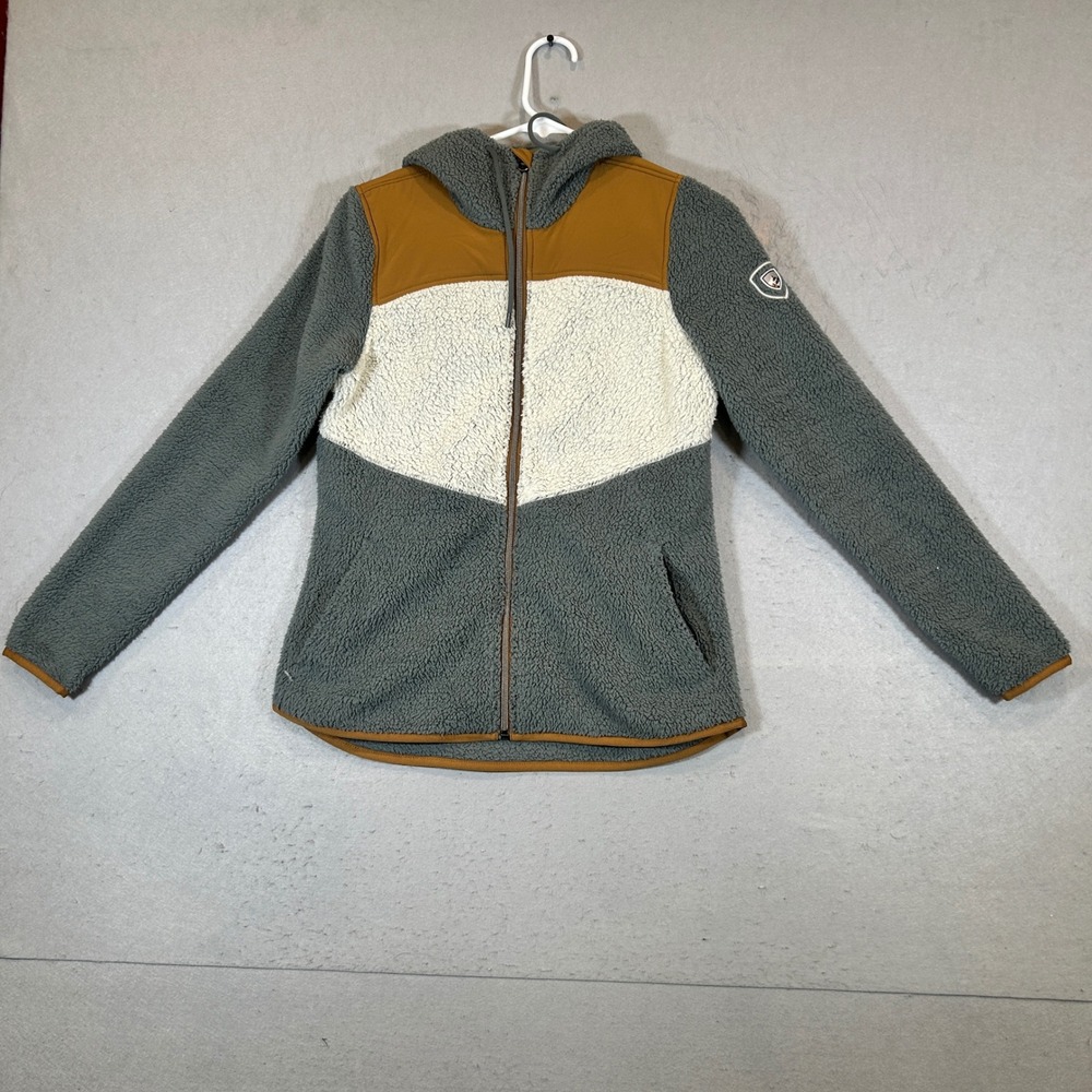 Kuhl Prism Hoodie Womens XS Gray Jacket Fleece Full Zip Sherpa Hike Outdoor
